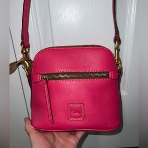 Dooney & Bourke- Florentine Leather Domed Crossbody- Fuchsia NWT